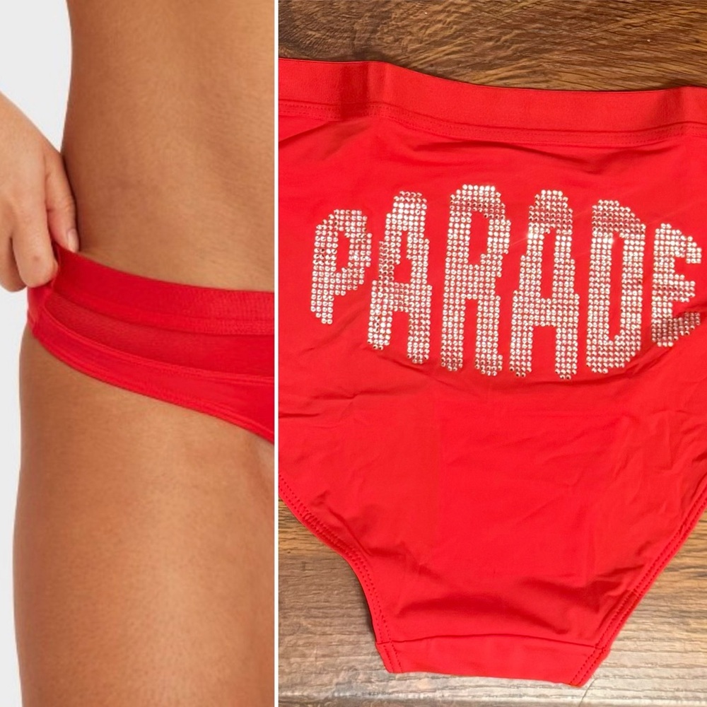 Parade Bling Re:Play briefs in hot red and crystal
